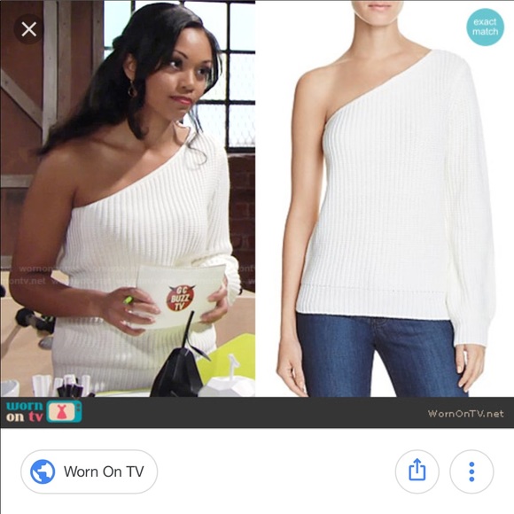 white one shoulder sweater